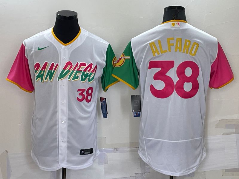 Men San Diego Padres 38 Alfaro White City Edition Elite Nike 2022 MLB Jersey